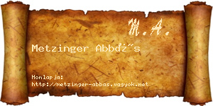 Metzinger Abbás névjegykártya